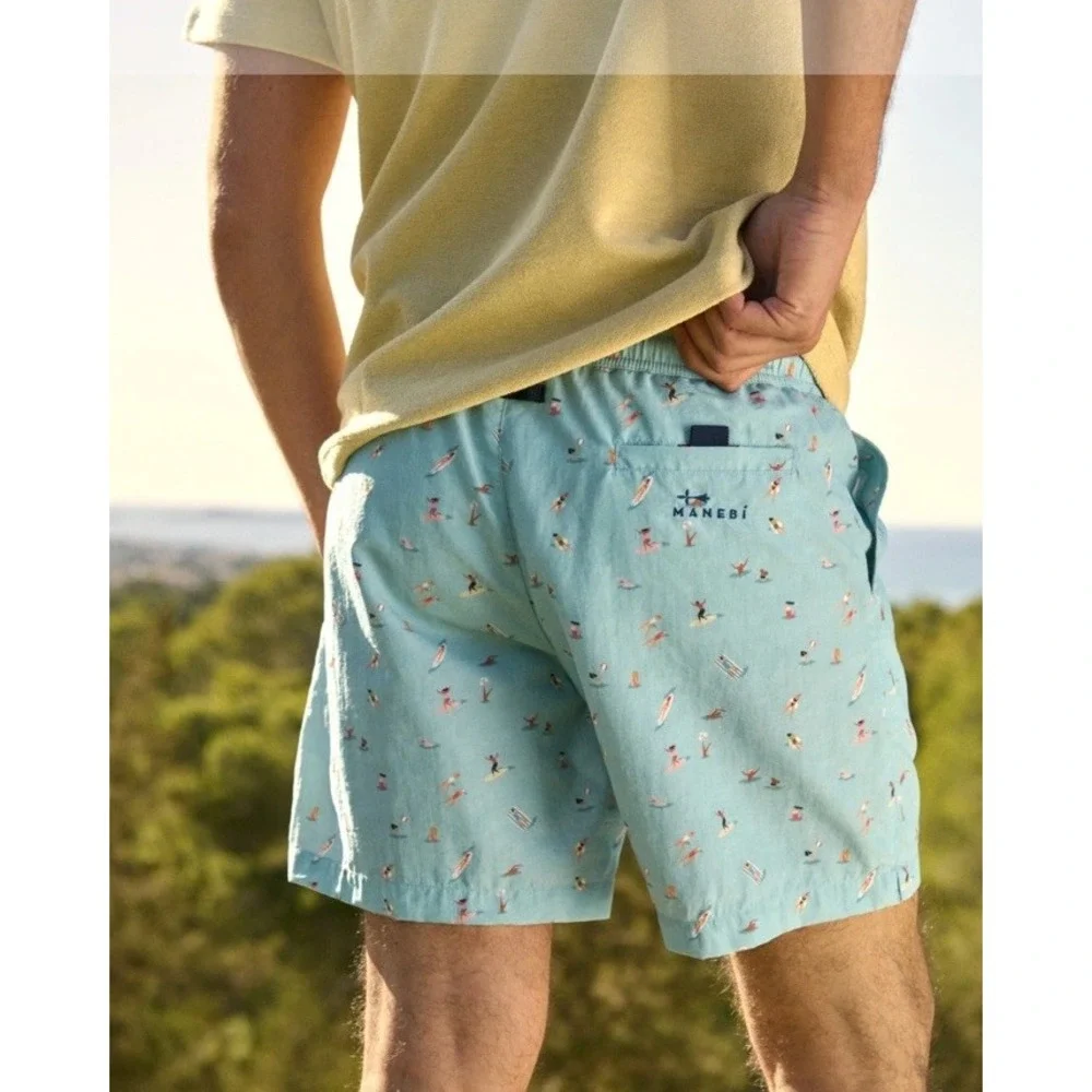 New‎ W/Tags Mossmann Austrailia Surfing All Over Print Swim Trunks Men's L